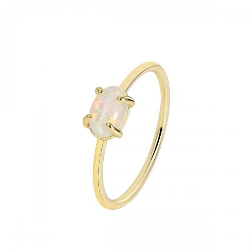 Brass Finger Ring, with Opal, plated, different size for choice & for woman, more colors for choice, Sold By PC