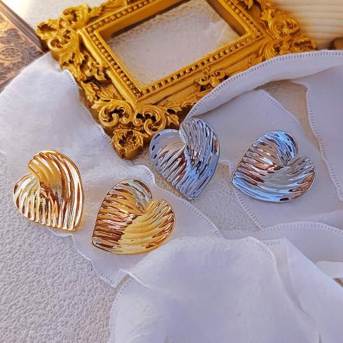 Zinc Alloy Stud Earring Heart plated fashion jewelry & for woman Sold By Pair