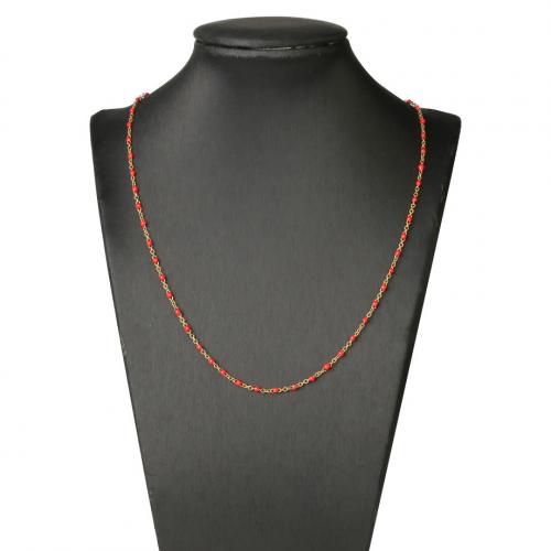 Stainless Steel Jewelry Necklace 304 Stainless Steel with 4.5cm extender chain Vacuum Ion Plating fashion jewelry & Unisex & enamel 2mm Length Approx 45 cm Sold By PC