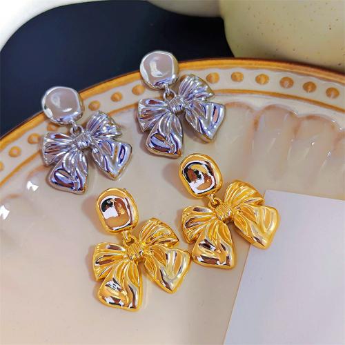 Zinc Alloy Drop Earrings Bowknot plated fashion jewelry & for woman Sold By Pair