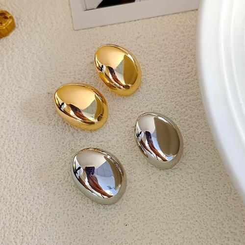 Zinc Alloy Stud Earring Oval plated fashion jewelry & for woman Sold By Pair