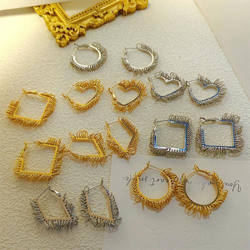 Zinc Alloy Drop Earrings plated & fashion jewelry & for woman 30mm Sold By Pair