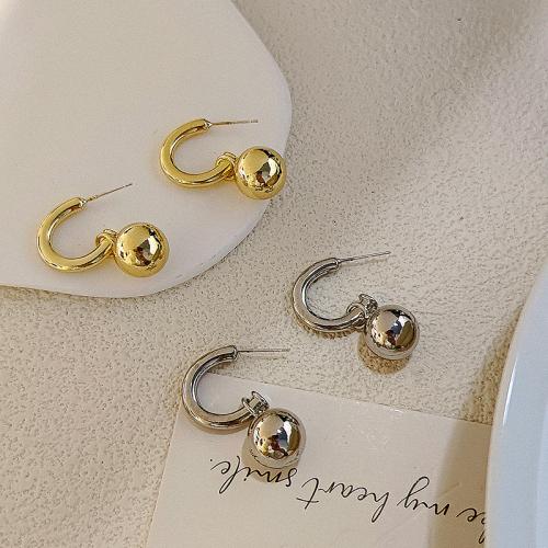 Boucles d'oreilles en alliage de zinc, Rond, Placage, bijoux de mode & pour femme, plus de couleurs à choisir, 25x25mm, Vendu par paire