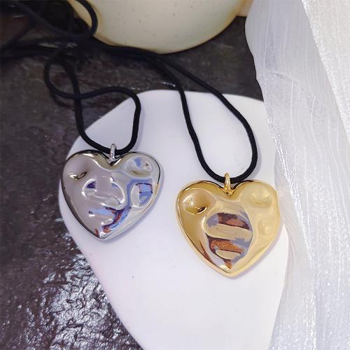 Zinklegierung Schmuck Halskette, mit Hanfgarn, Herz, plattiert, Einstellbar & Modeschmuck & für Frau, keine, Länge:ca. 45 cm, verkauft von PC