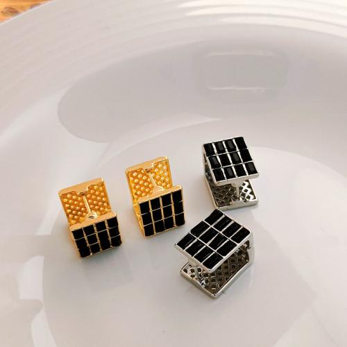 Tibetan Style Drop Earrings, Rectangle, plated, fashion jewelry & for woman & enamel, more colors for choice, 14x18mm, Sold By Pair
