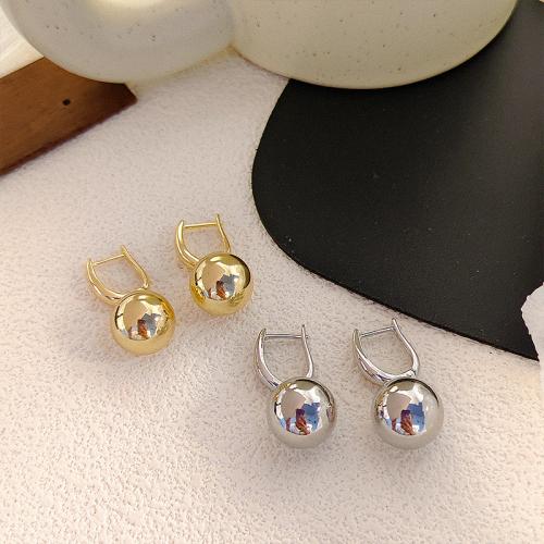 Zinc Alloy Drop Earrings Round plated fashion jewelry & for woman Sold By Pair