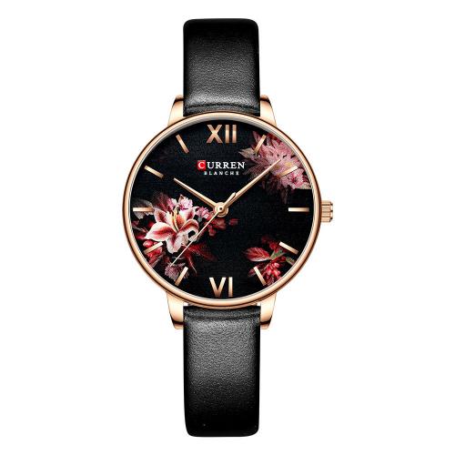 Women Wrist Watch, Glass, with Leather, Life water resistant & fashion jewelry & japanese movement & for woman, more colors for choice, Length:Approx 22 cm, Sold By PC