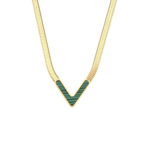 Stainless Steel Jewelry Necklace 316L Stainless Steel with 5cm extender chain 18K gold plated fashion jewelry & for woman & enamel nickel lead & cadmium free Length Approx 36 cm Sold By PC