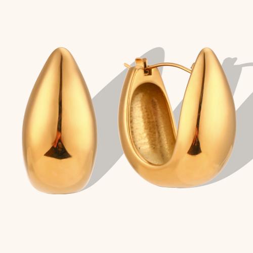 Acier inoxydable Levier Retour Earring, acier inoxydable 316L, Plaqué or 18K, bijoux de mode & pour femme, protéger l'environnement, sans nickel, plomb et cadmium, Vendu par paire