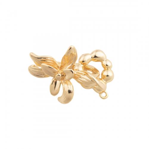 Brass Bracelet Findings, Flower, 14K gold plated, DIY, nickel, lead & cadmium free, 20.50x30x11mm, Hole:Approx 1mm, Sold By PC