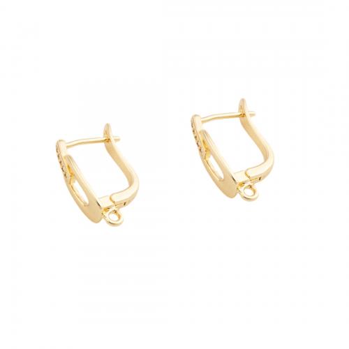 Brass Lever Back Earring Component, 14K gold plated, DIY & micro pave cubic zirconia, nickel, lead & cadmium free, 19x6x11.50mm, Inner Diameter:Approx 8.5mm, Sold By Pair