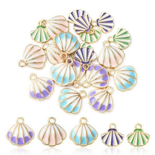 Zinc Alloy Pendants Shell DIY mixed colors nickel lead & cadmium free Approx Sold By Bag