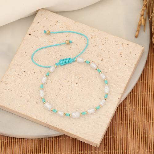 Seedbead Bracelet, with Plastic Pearl, Adjustable & fashion jewelry & for woman, more colors for choice, Length:Approx 25 cm, Sold By PC