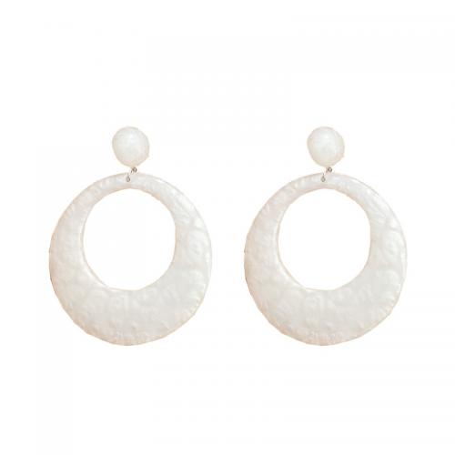 Resin Earring fashion jewelry & for woman white 100mm Sold By Pair