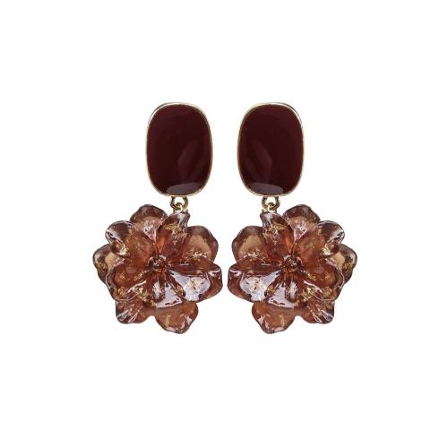 Zinc Alloy Drop Earrings with Resin fashion jewelry & for woman nickel lead & cadmium free 40mm Sold By Pair