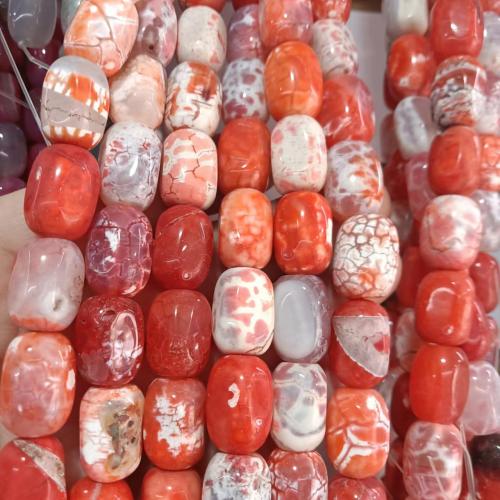 Agate Beads, Drum, DIY, more colors for choice, 13x18mm, Approx 21PCs/Strand, Sold By Strand