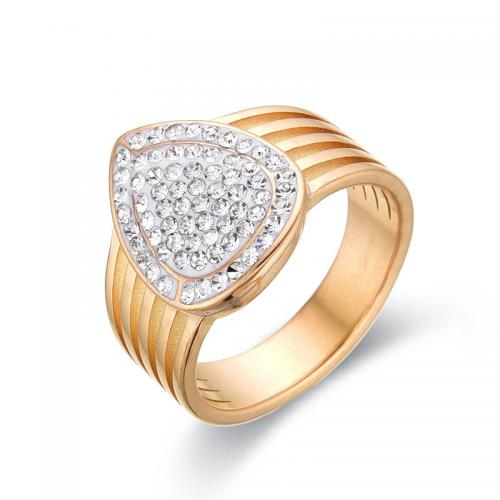 nehrđajućeg Čelik vještački dijamant Finger Ring, 304 nehrđajućeg čelika, Suza, modni nakit & različite veličine za izbor & za žene & s Rhinestone, više boja za izbor, Prodano By PC