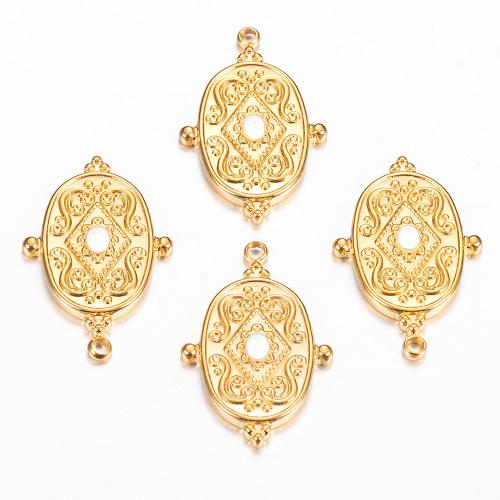 Stainless Steel Pendants, 304 Stainless Steel, gold color plated, DIY & enamel, 15x23mm, 30PCs/Bag, Sold By Bag