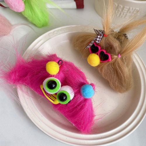Hair Claw Clips Plush with Plastic handmade for woman nickel lead & cadmium free Sold By PC