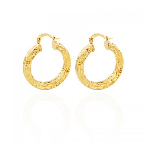 Brass Leverback Earring, plated, for woman, golden, 35x30mm, Sold By Pair