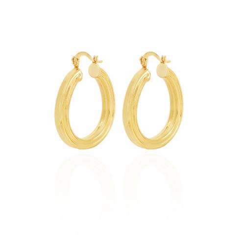 Brass Leverback Earring, plated, for woman, golden, 37x28mm, Sold By Pair