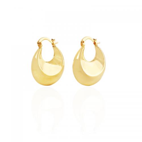 Messing Spring hoop oorbellen, plated, voor vrouw, gouden, 32x23mm, Verkocht door pair