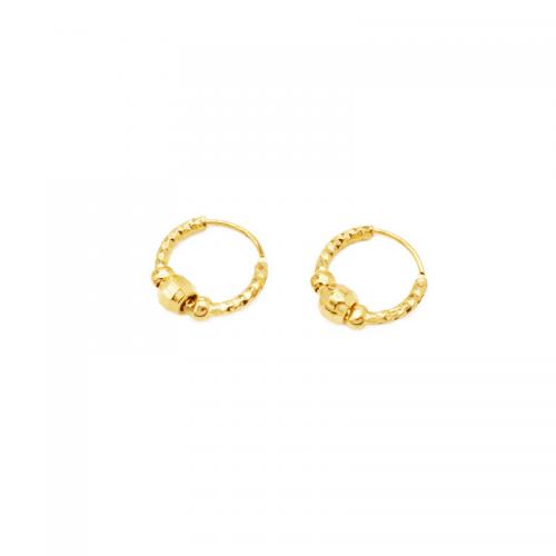 Messing Huggie Hoop Earring, plated, voor vrouw, gouden, 15x14mm, Verkocht door pair