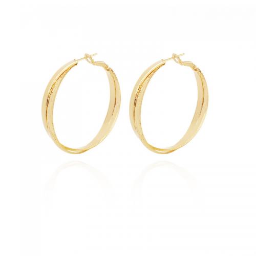 Brass Leverback Earring, plated, for woman, golden, 42x40mm, Sold By Pair