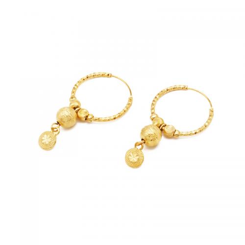 Huggie Hoop Drop Earring Brass plated & for woman golden Sold By Pair
