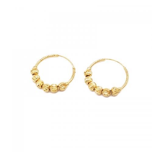 Brass Hoop Earring, plated, for woman, golden, 30x30mm, Sold By Pair