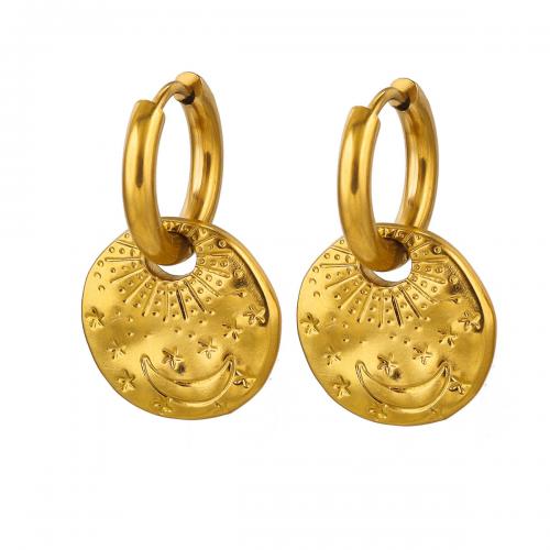 Huggie Hoop Drop Earring 304 Stainless Steel fashion jewelry & for woman golden nickel lead & cadmium free Sold By Pair