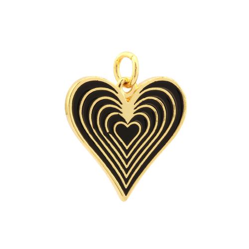 Pingentes de coração de bronze, cobre, cromado de cor dourada, joias de moda & DIY & esmalte, Mais cores pare escolha, níquel, chumbo e cádmio livre, 18x18mm, vendido por PC