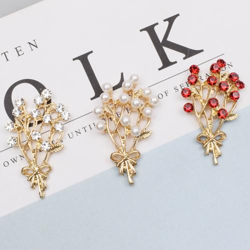 Hair Accessories DIY Findings Zinc Alloy with Plastic Pearl plated with rhinestone nickel lead & cadmium free Sold By Bag