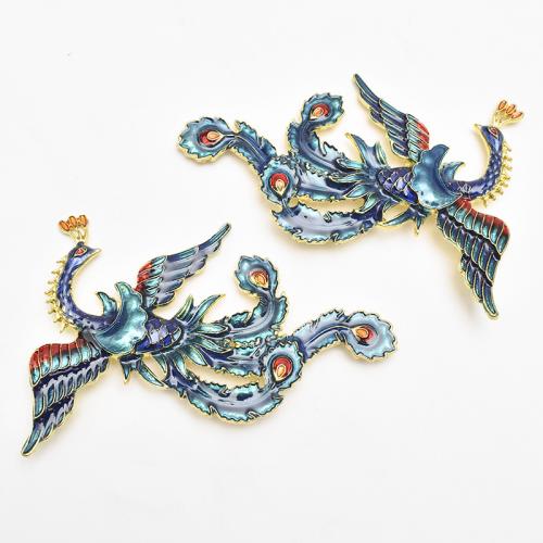 Hair Stick Findings, Tibetan Style, Phoenix, DIY & different styles for choice & enamel, nickel, lead & cadmium free, 73x89mm, 10PCs/Bag, Sold By Bag