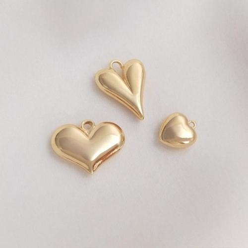 Cierre Magnético de Metal, Corazón, 14K lleno de oro, Bricolaje & diverso tamaño para la opción, dorado, libre de níquel, plomo & cadmio, Vendido por UD