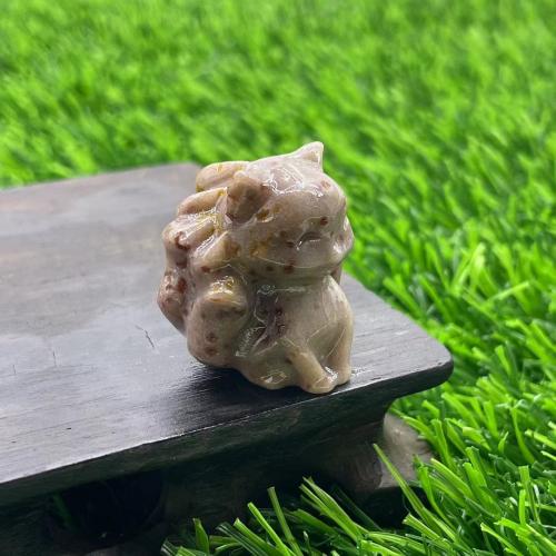 Fashion Decoration Natural Stone Fox Carved for home and office 30mm Sold By PC
