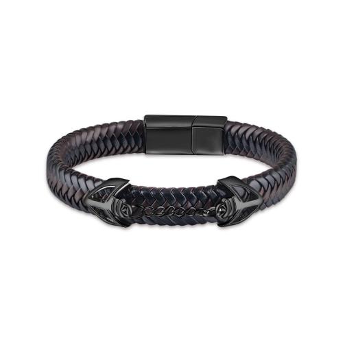 PU Leather Cord Bracelets with Zinc Alloy fashion jewelry & for man Length 21 cm Sold By PC
