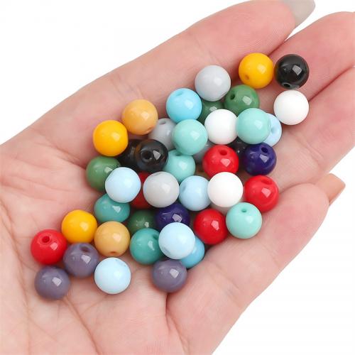 Fashion Glass Beads, Round, DIY, more colors for choice, 8mm, Hole:Approx 1mm, 20PCs/Bag, Sold By Bag