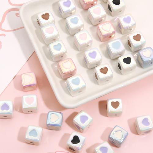 Plated Acrylic Beads Square DIY 12mm Approx 3mm Sold By Bag