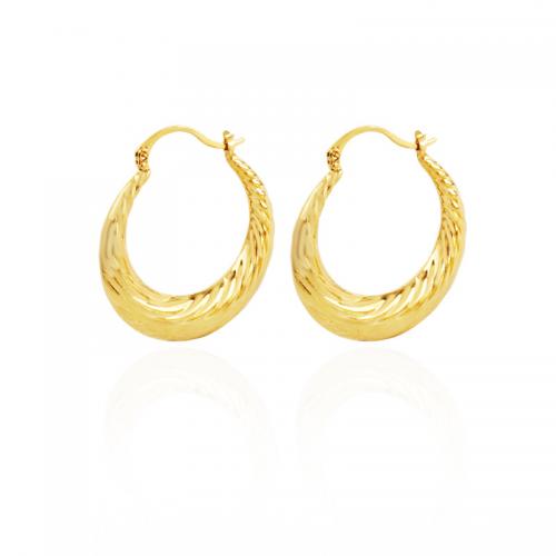 Messing Spring hoop oorbellen, plated, voor vrouw, gouden, 40x35mm, Verkocht door pair