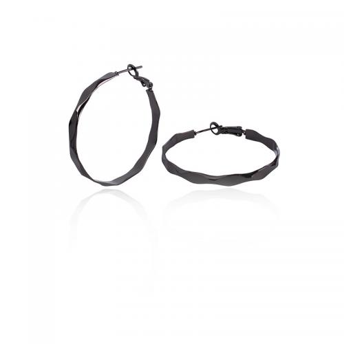 Brass Leverback Earring, plated, for woman, black, 45x42mm, Sold By Pair