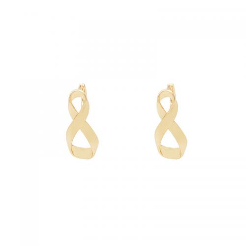 Brass Leverback Earring, plated, for woman, golden, 25x10mm, Sold By Pair