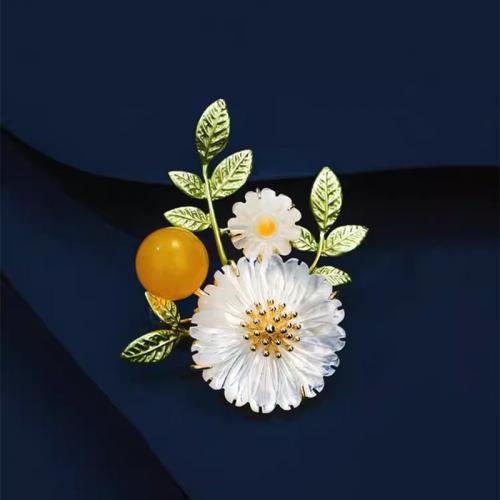 Tibetan Style Brooches, fashion jewelry & for woman, nickel, lead & cadmium free, 40x45mm, Sold By PC