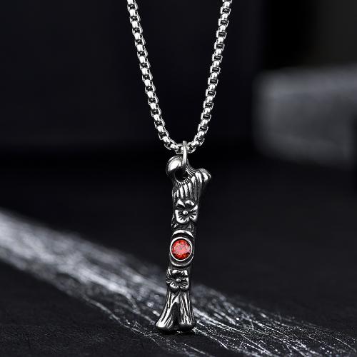 Stainless Steel Jewelry Necklace, 304 Stainless Steel, with Rhinestone, fashion jewelry & Unisex & different styles for choice & with rhinestone, nickel, lead & cadmium free, Length:Approx 60 cm, Sold By PC