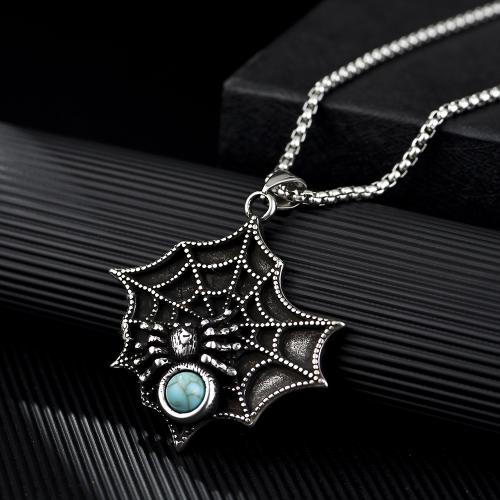 Stainless Steel Jewelry Necklace, 304 Stainless Steel, with Gemstone, Halloween Design & fashion jewelry & Unisex & different styles for choice, nickel, lead & cadmium free, Length:Approx 60 cm, Sold By PC