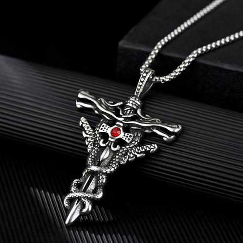 Stainless Steel Jewelry Necklace 304 Stainless Steel with Rhinestone fashion jewelry & Unisex & with rhinestone nickel lead & cadmium free Length Approx 60 cm Sold By PC