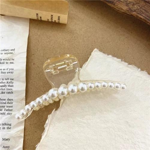 Plastic Pearl Hair Claw Clip, med Plastic, forskellige stilarter for valg & for kvinde, Solgt af PC