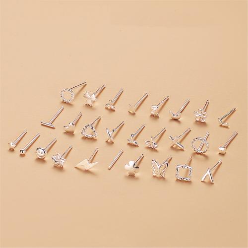 925 Sterling Silver Stud Earring, different styles for choice & for woman, earring length 2-10mm, Sold By Pair