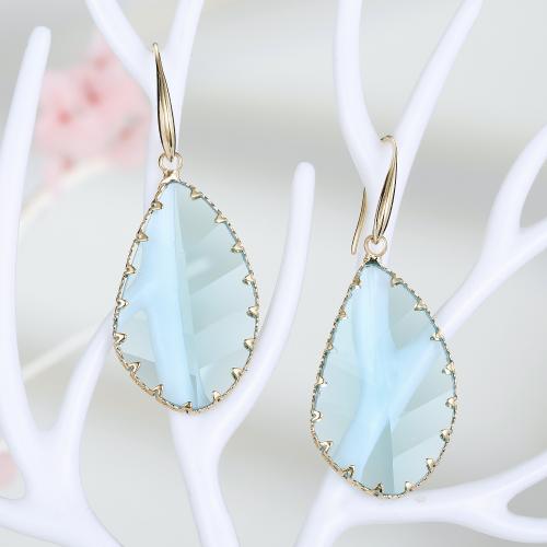 Crystal Earrings with Zinc Alloy Teardrop plated fashion jewelry & for woman Sold By Pair