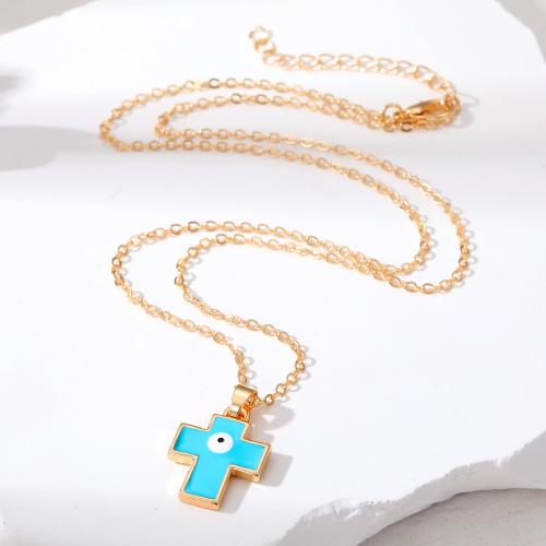 Tibetan Style Sweater Chain Necklace, with 5cm extender chain, Cross, fashion jewelry & Unisex & enamel, more colors for choice, nickel, lead & cadmium free, Length:Approx 50 cm, Sold By PC